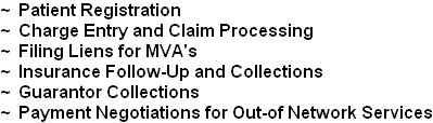~  Patient Registration ~  Charge Entry and Claim Processing 